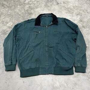 Tri Mountain Detroit Style Green Jacket Corduroy Collar Men 2XLT READ